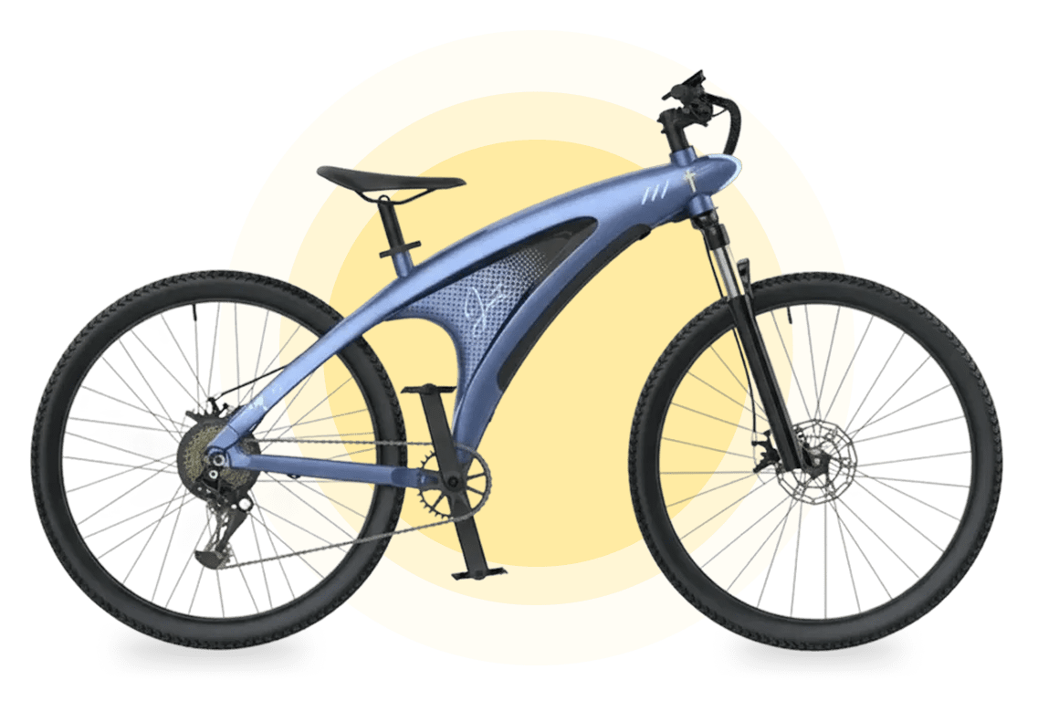 Modern bicycle against dark background