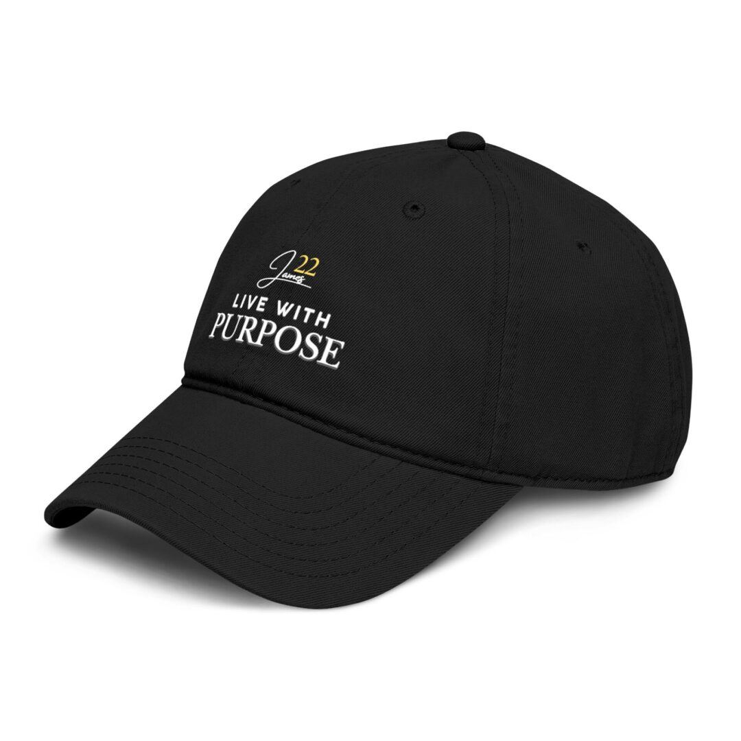 Live With Purpose baseball cap | Inspirational script logo, James 22 - Image 8