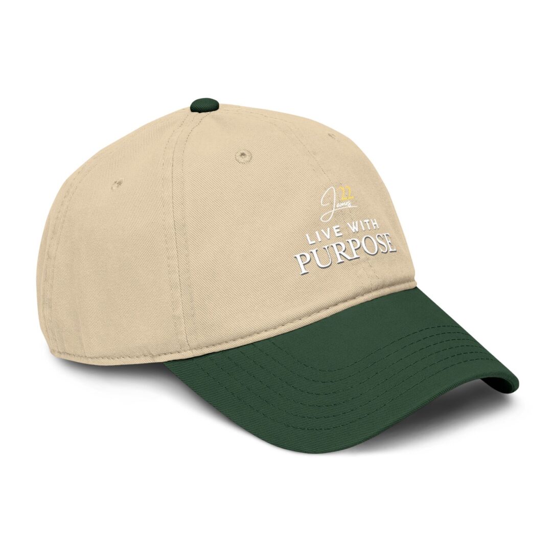 Live With Purpose baseball cap | Inspirational script logo, James 22 - Image 15