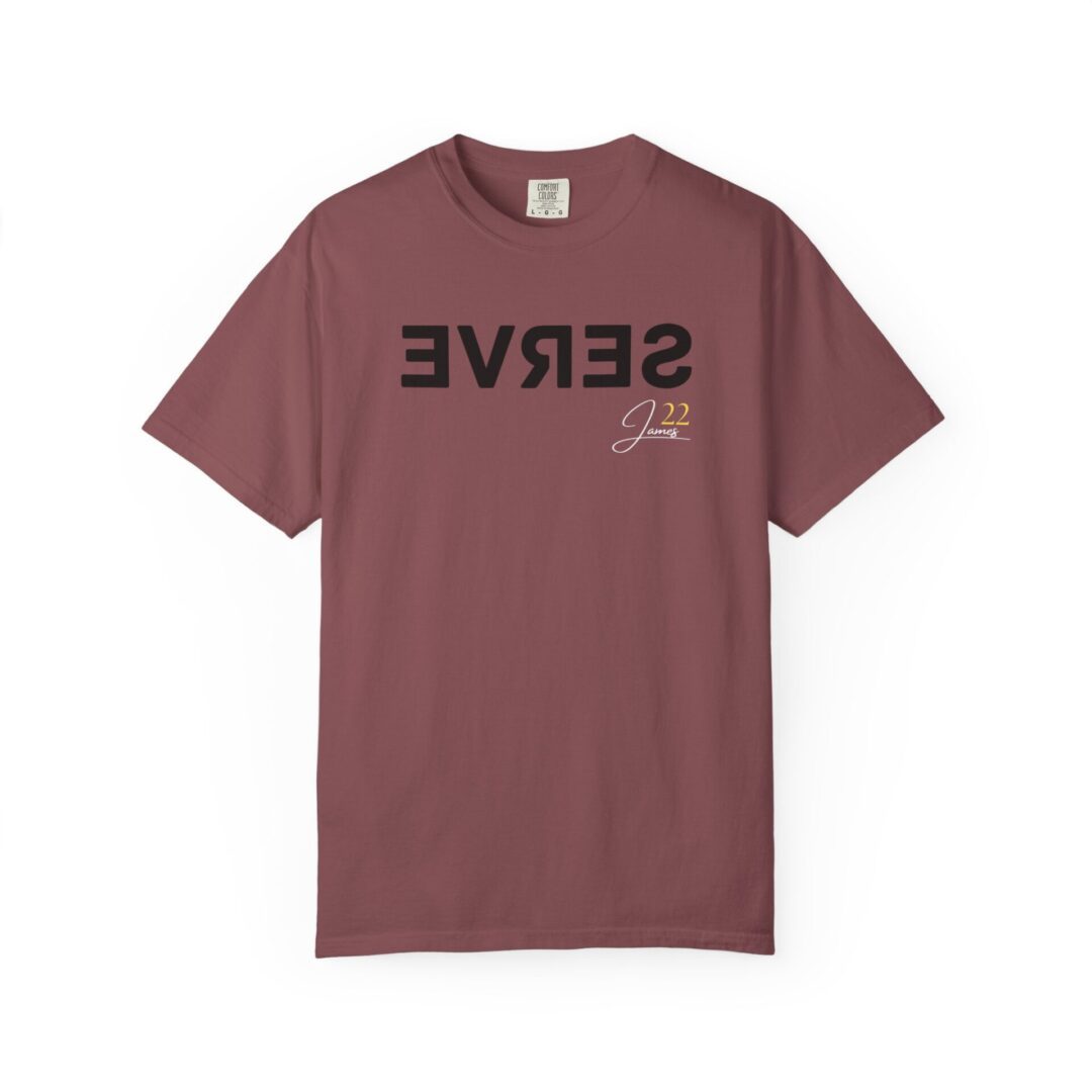 James 22 Man in the Mirror SERVE T-Shirt | mirrored typography, minimalist design