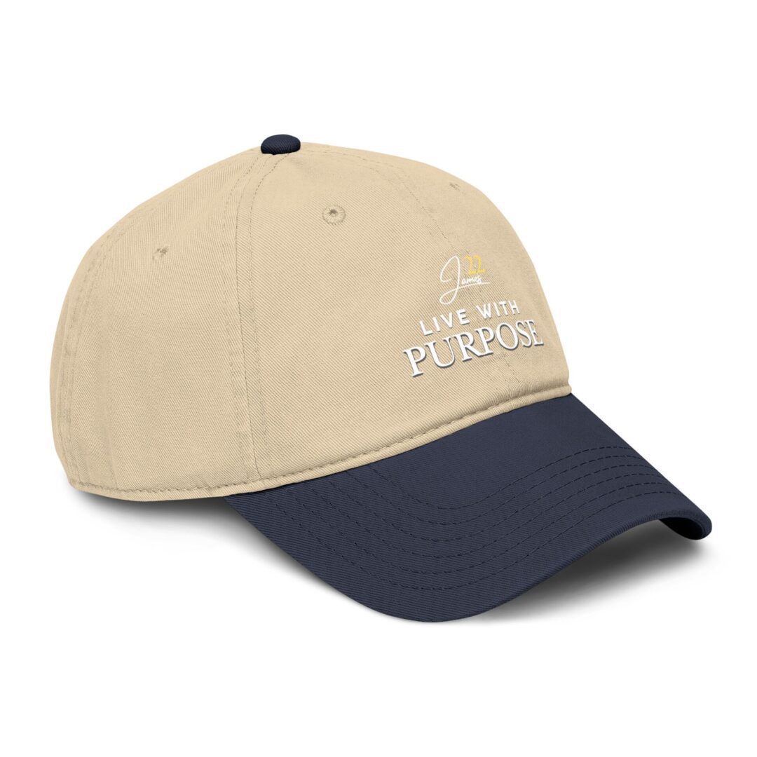 Live With Purpose baseball cap | Inspirational script logo, James 22 - Image 23