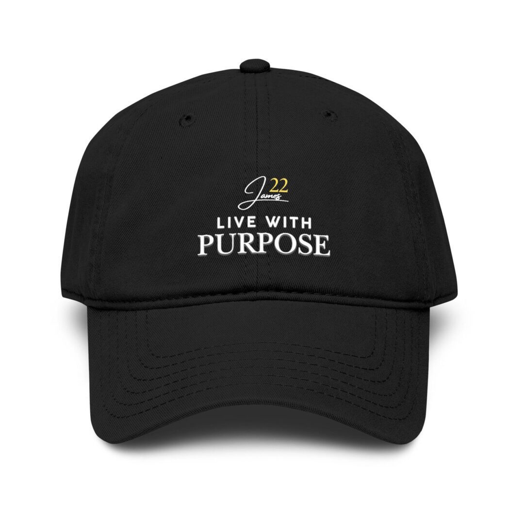 Live With Purpose baseball cap | Inspirational script logo, James 22 - Image 5