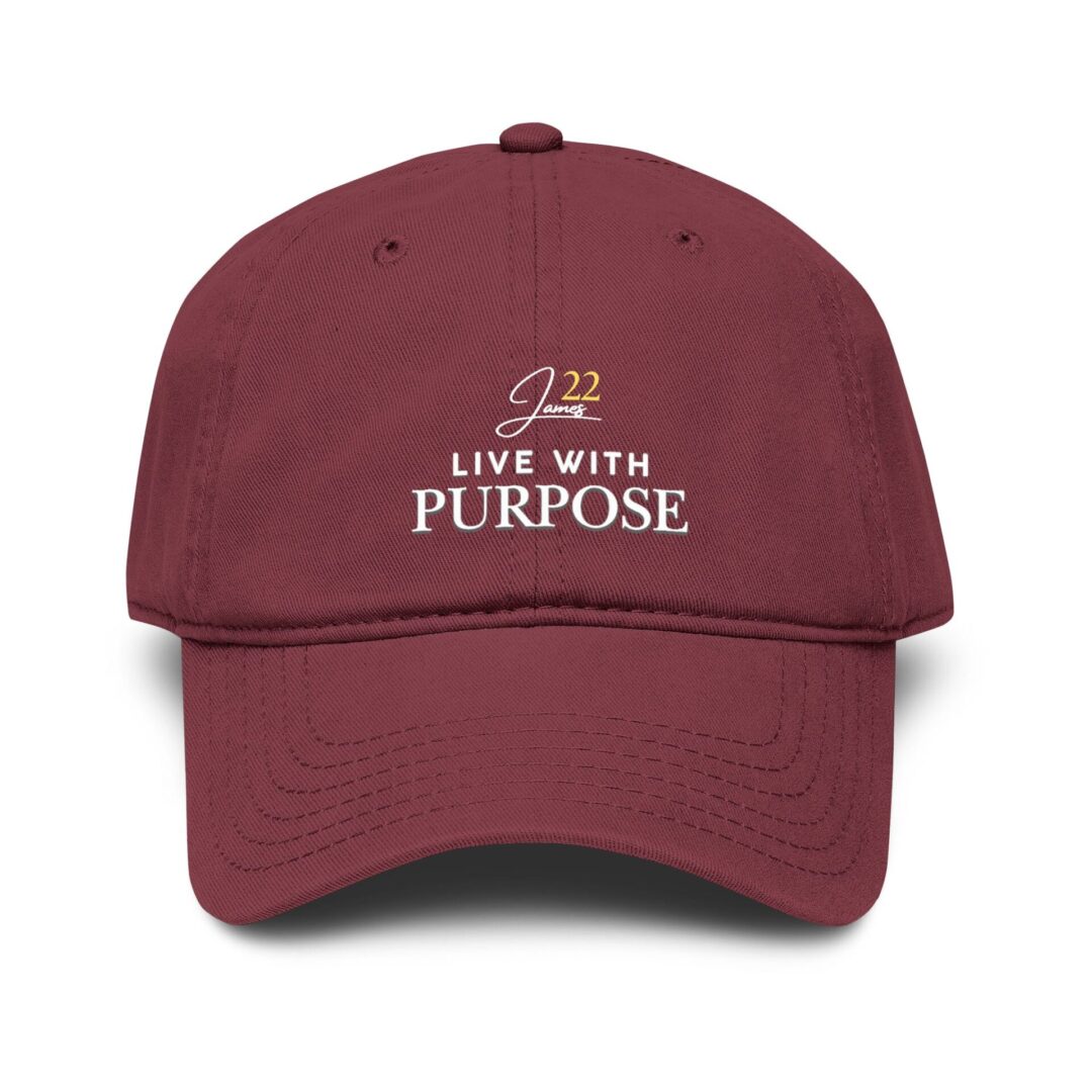 Live With Purpose baseball cap | Inspirational script logo, James 22 - Image 25