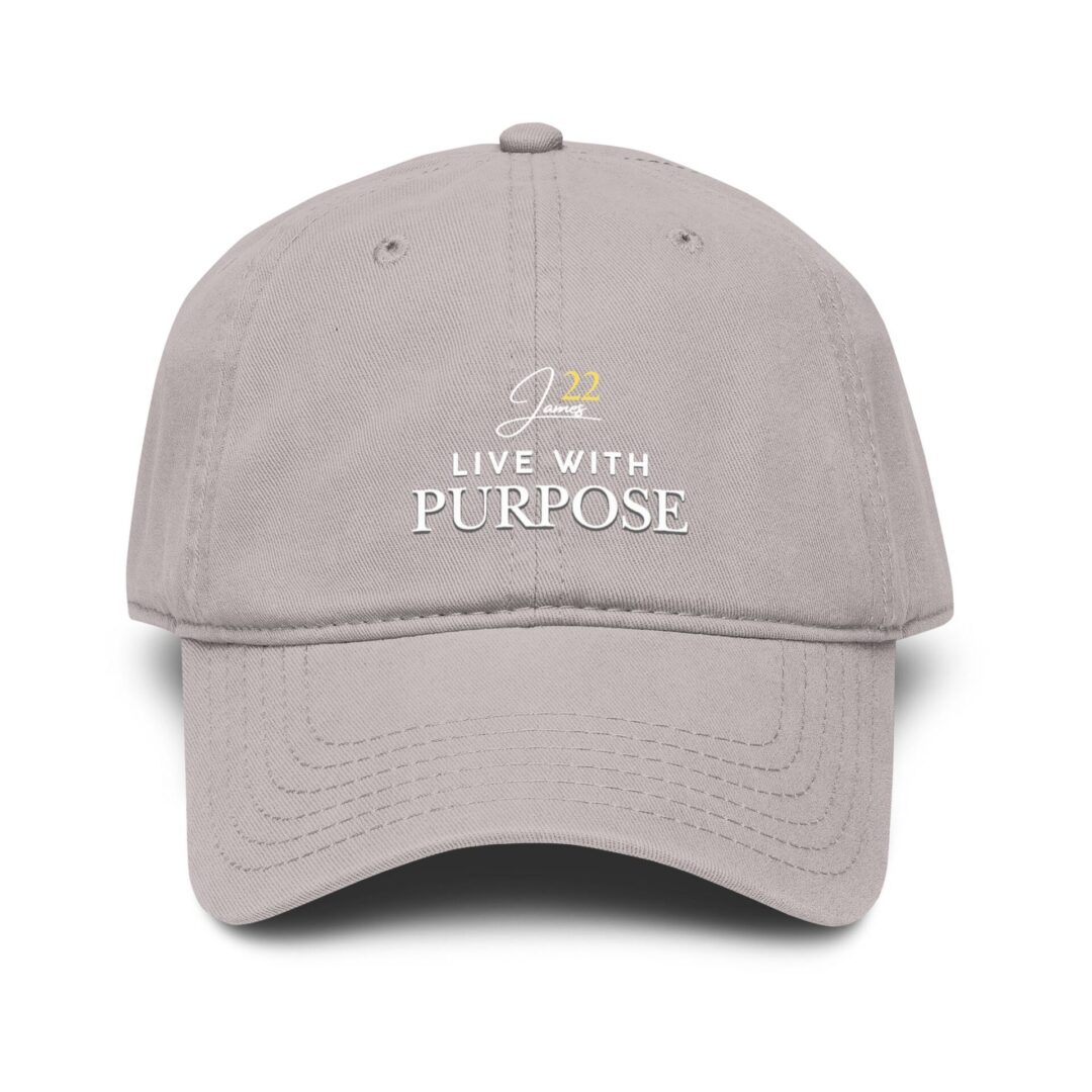 Live With Purpose baseball cap | Inspirational script logo, James 22