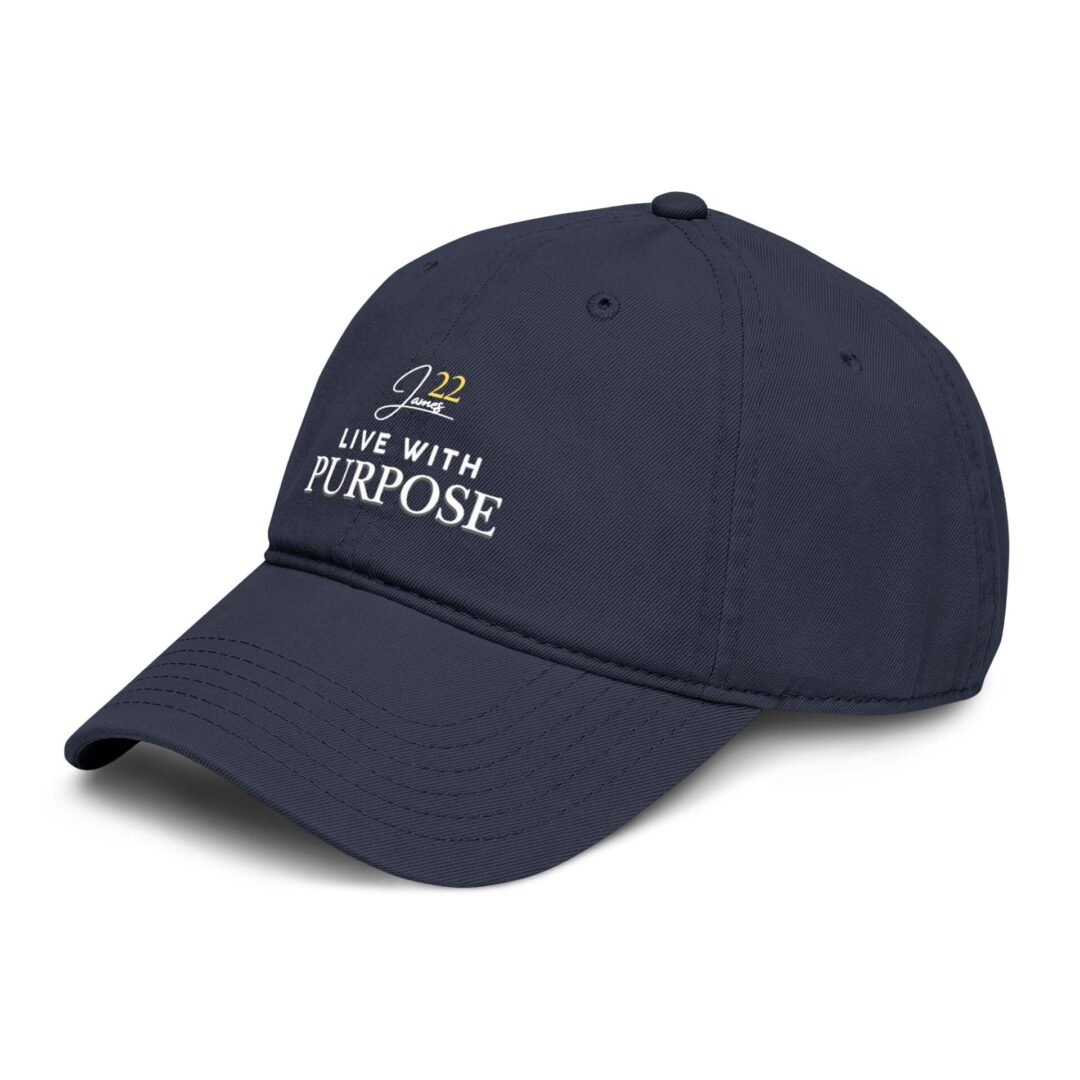 Live With Purpose baseball cap | Inspirational script logo, James 22 - Image 20