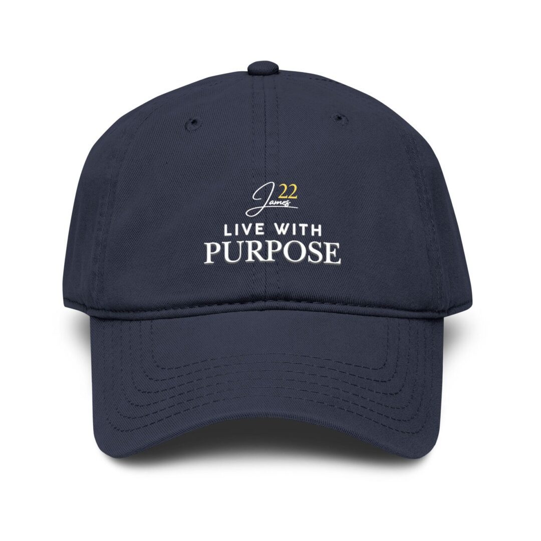 Live With Purpose baseball cap | Inspirational script logo, James 22 - Image 17