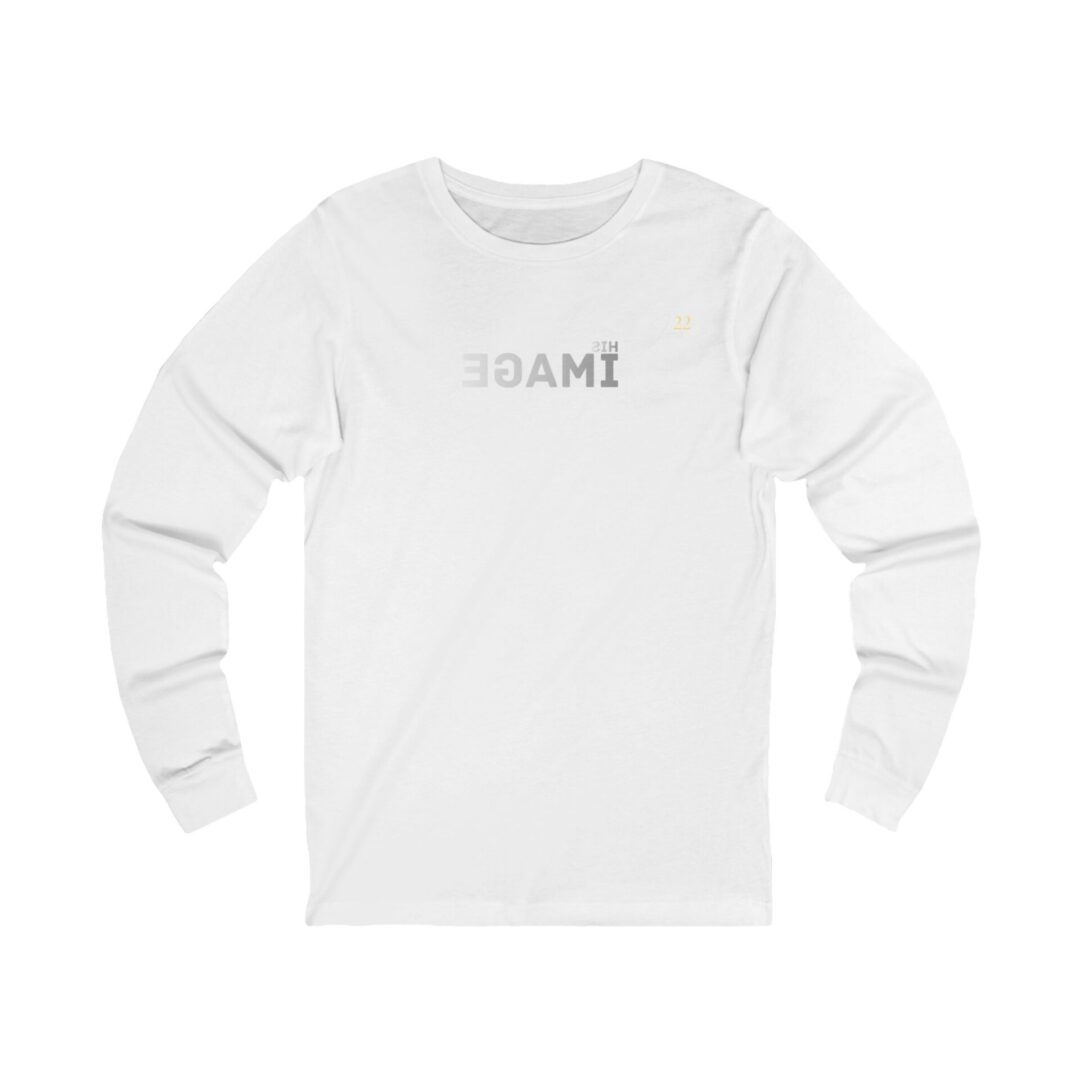 In His Image James 22 Long Sleeve Tee | Faith Scripture Mirror Design