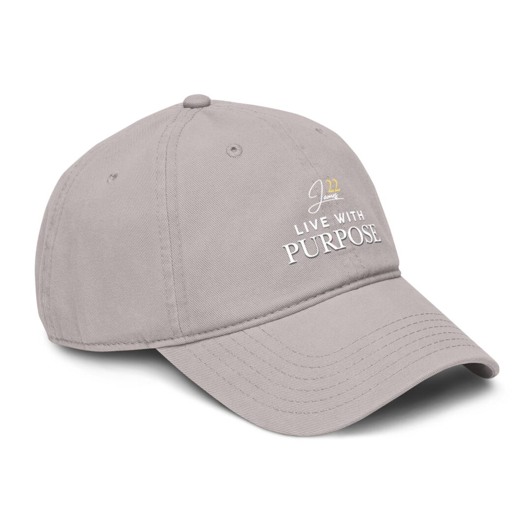 Live With Purpose baseball cap | Inspirational script logo, James 22 - Image 3